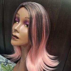 Stylish Pink Ombre Wig